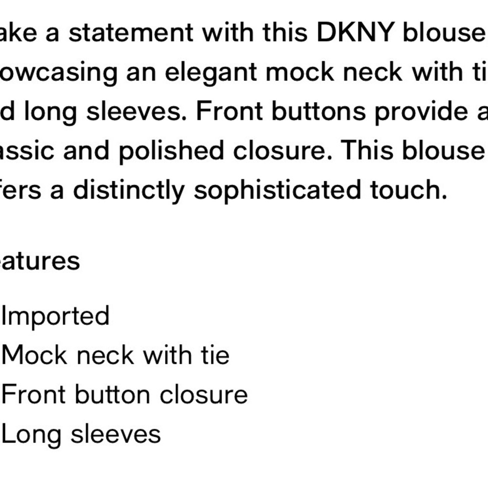 DKNY Women's Tie-Neck Front Button Long Sleeve Blouse - Picture 5 of 10
